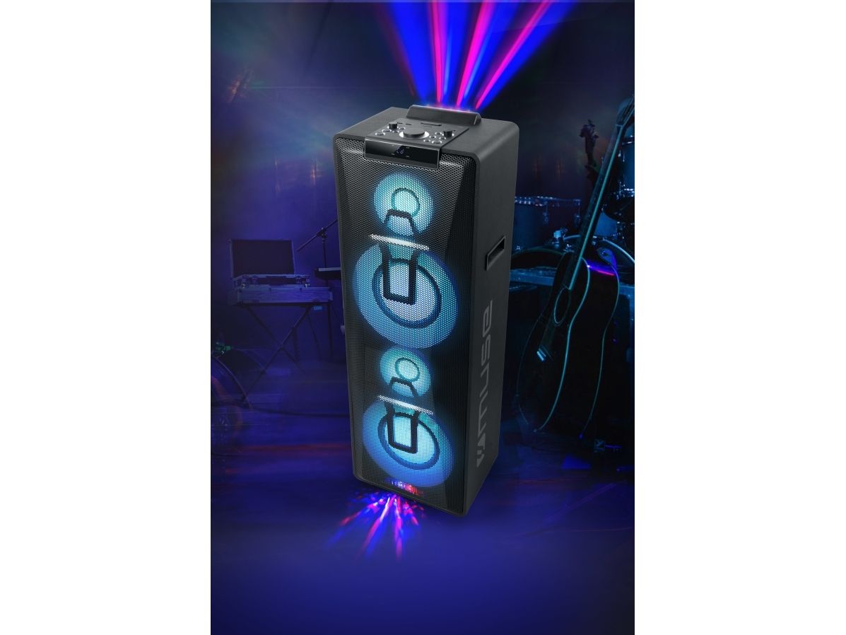 Muse M-1990 Dj, 1000 W, Kabel & Trådløs, Sort, Stativ, Led, Universel
