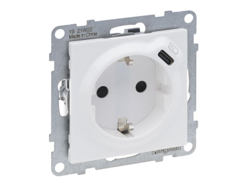 Legrand 765126, Typ F, Weiß, Thermoplast, Glänzend, Ip40, Ik04