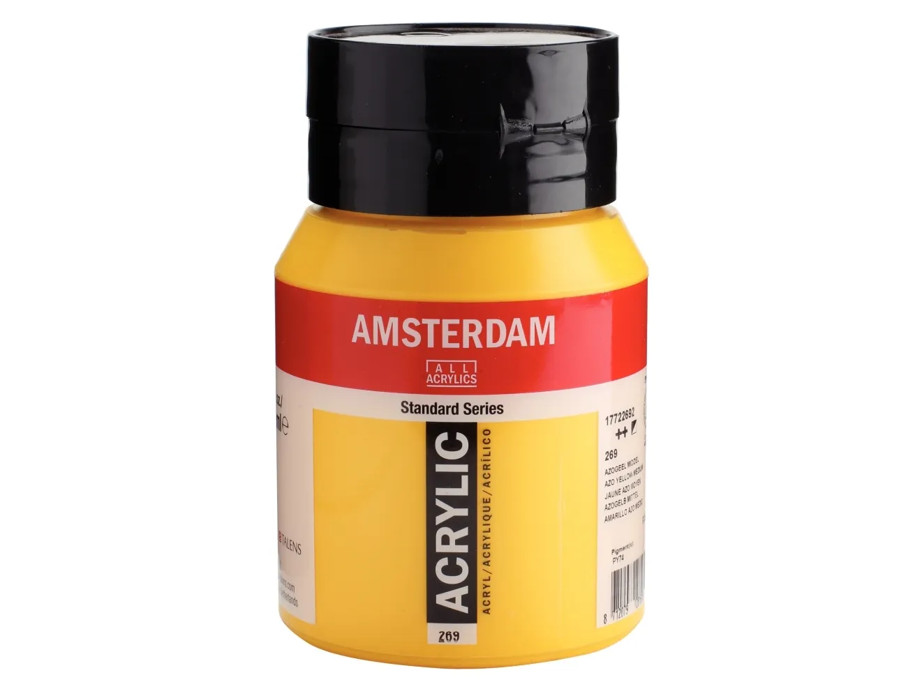 Amsterdam Standard Series Acrylic Jar Azo Yellow Medium 269 | Skola & Hobby - Konstmaterial - Akryl & Akvareller | GameStuff