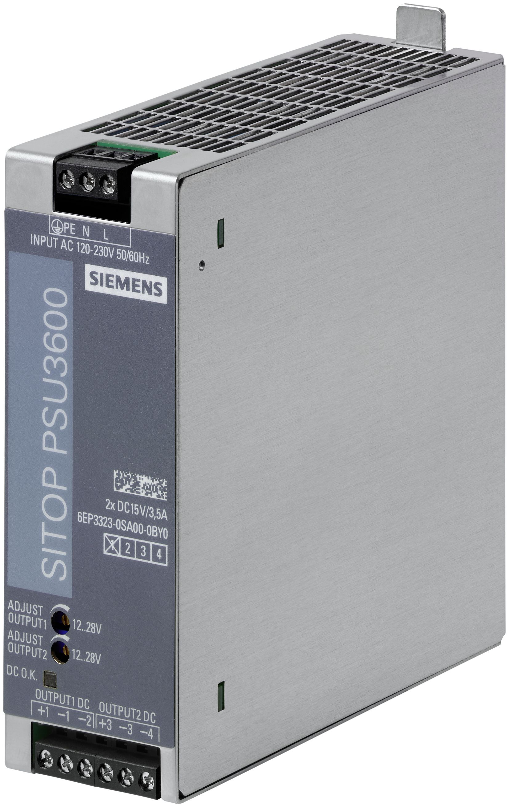 Siemens 6EP33230SA000BY0 Strømforsyning til DIN-skinne (DIN-rail) 15 V/DC 3.5 A 52.5 W Antal udgange:2 x Indhold 1 stk