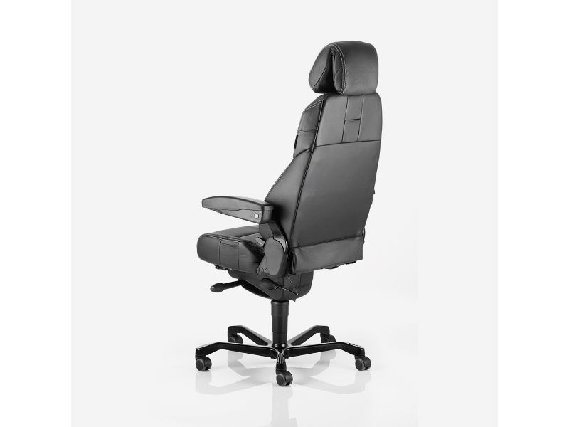 Kontorstol KAB Seating K4 Premium, White-Line Sort skind inkl. armlæn og nakkestøtte