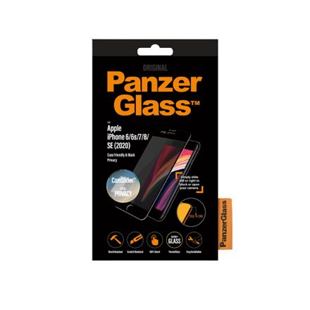 Panzerglass Black & Case Friendly Privacy - Skærmbeskytter For Mobiltelefon - Glas - Med Fortrolighedsfilter - Sort - For Apple Iphone 6, 6S, 7, 8, S
