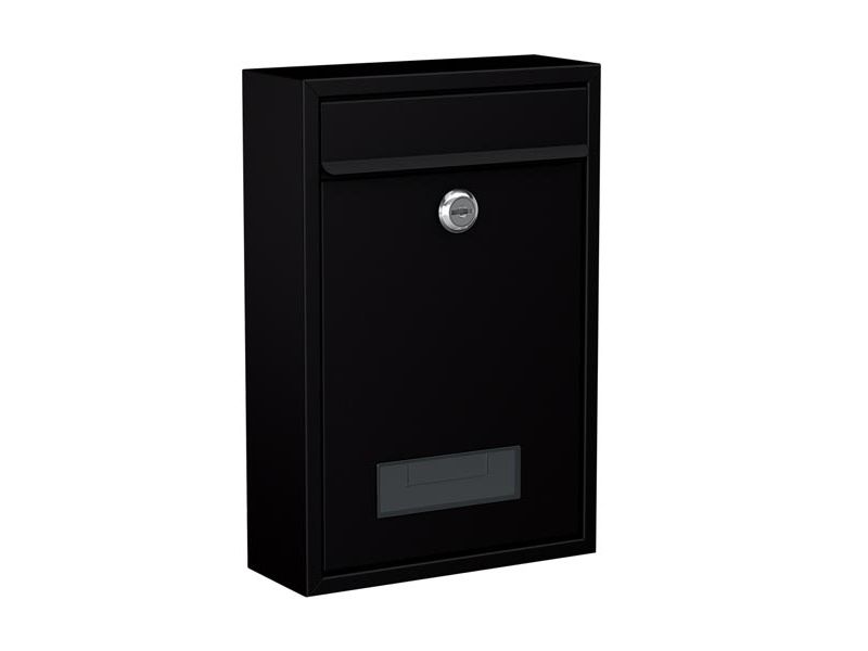 BASI BK 100M, Vægmonteret postkasse, Stål, Sort, Lodret, Nøgle, 1 stk
