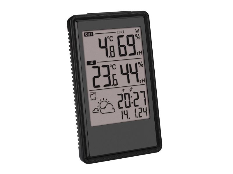 Tfa-Dostmann Etna, Sort, Indendørs Hygrometer, Indendørs Termometer, Udendørs Hygrometer, Udendørs Termometer, Hygrometer, Termometer, Hygrometer, Te