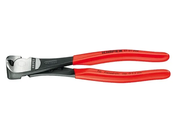 Knipex 67 01 160, knivtång, kromvanadiumstål, plast, röd, 160 mm, 237 g | Verktyg & Verkstad - Tänger - Avbitartång | GameStuff