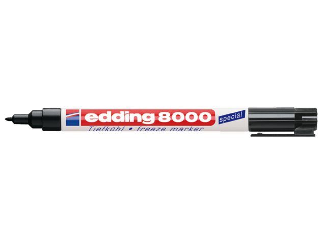 Frysemarkere, Edding® E-8000, 1 mm, rund spids, sort, pakke a 5 stk