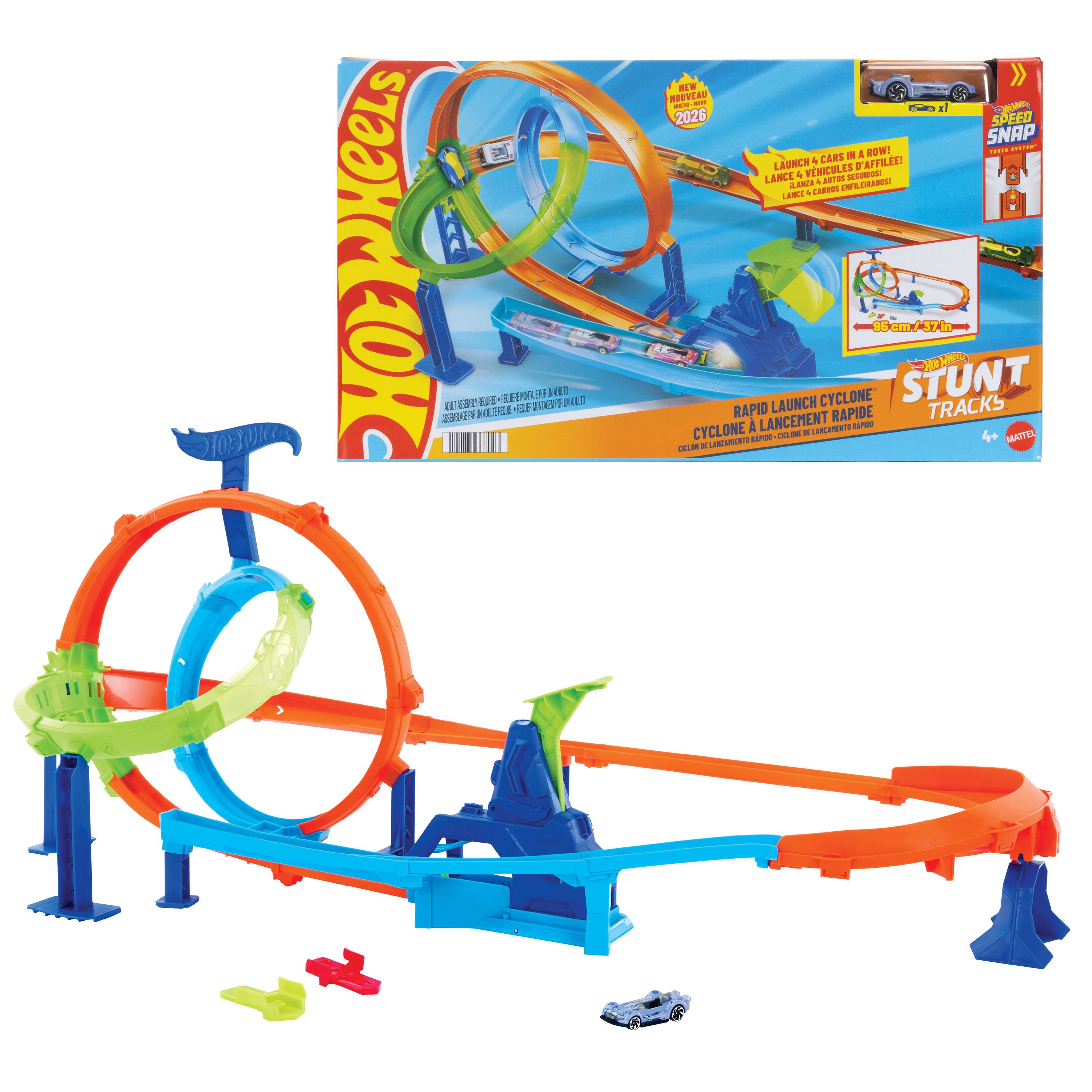 Hot Wheels Stunt Tracks Double Loop Smash racerbane med dobbelt loop - inkl. 1 bil