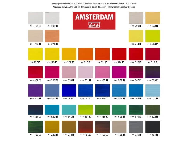 Amsterdam Standard Series acrylic paint general selection set | 48 x