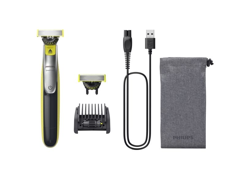 Philips Oneblade 360 Qp2734/31 Skægtrimmer 60 Minutter 5-I-1-Kam, Grå/Limegrøn