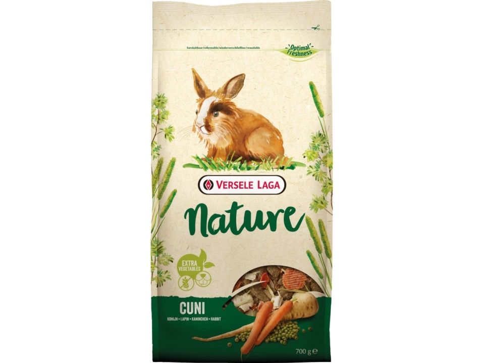 Versele-Laga Cuni Nature, Snack, 700 g, Kanin, Vitamin A, vitamin C, vitamin D3, vitamin E, Kobber, Kobbersulfat, Jod, Jern, Mangan, Selenium, Zink, 14%