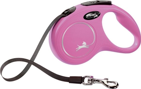 Flexi New Classic Gurtband S, 5M, 15Kg, Rosa