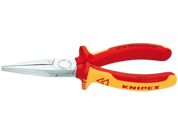 Knipex 30 16 160, Nåletang, 5 mm, 4,65 cm, Stål, Rød, Gul, 160 mm