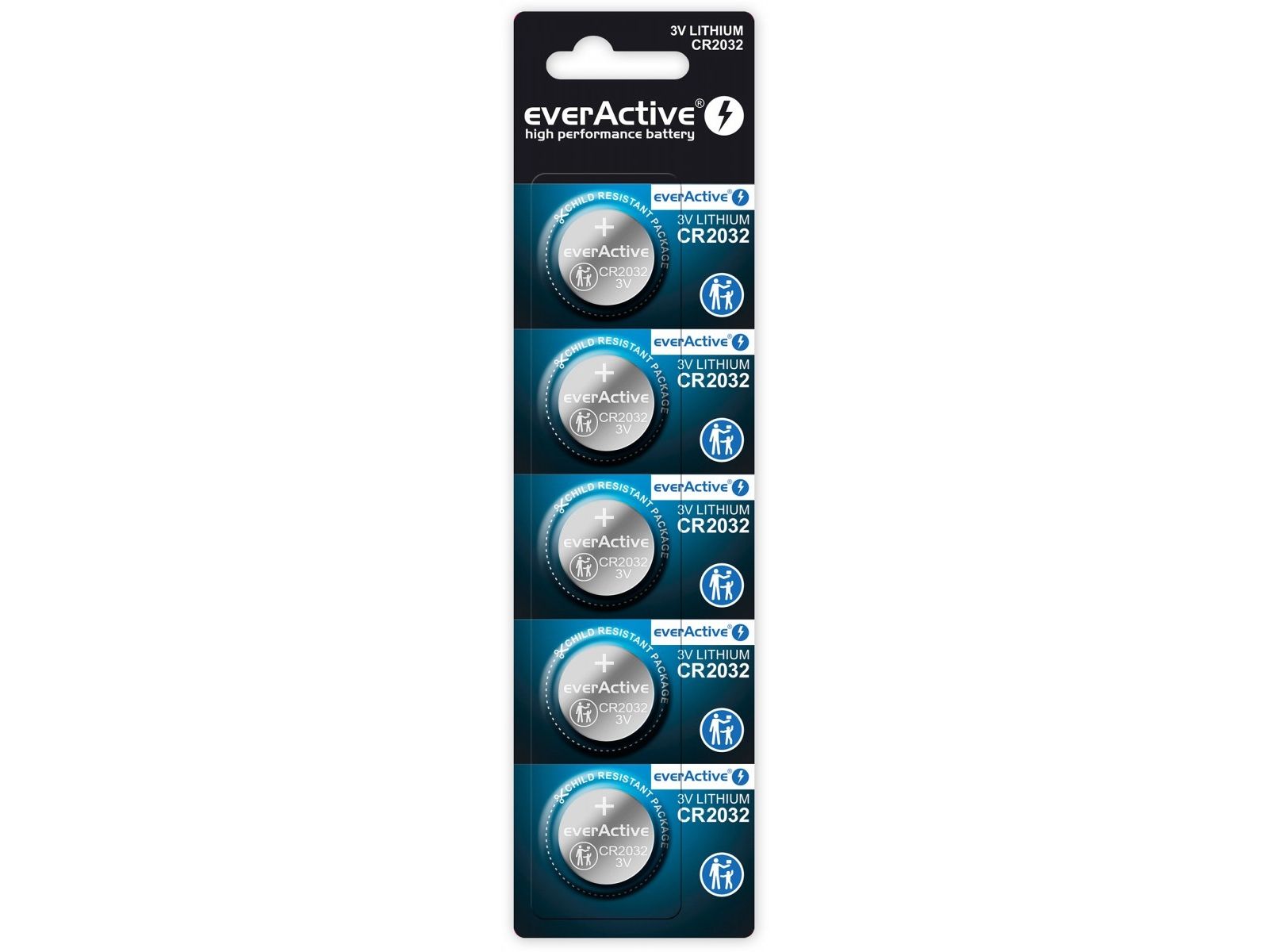 Everactive Cr2032 Mini-Lithium-Batterie - Blisterpackung 5 Stk.