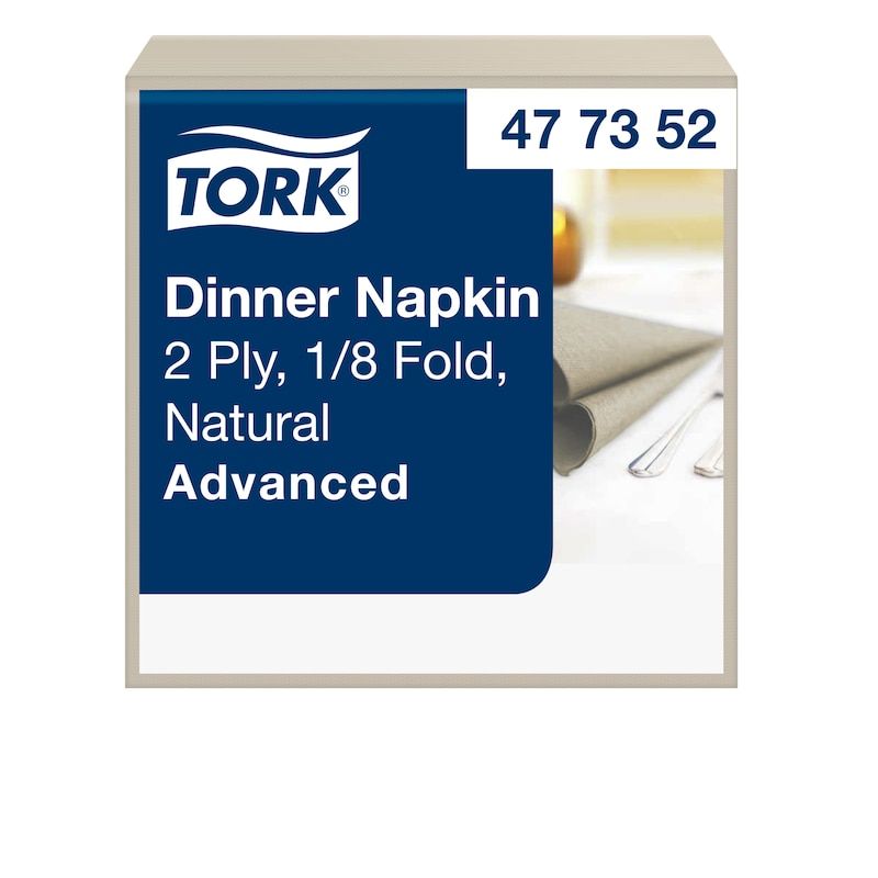 Tork Advanced middagsservett - Storlek 39 x 39 cm - engångsservett - naturfärgad - (12 förpackningar x 150 st. per kartong) | Bordssättning - Textil för bordet - Servetter | GameStuff