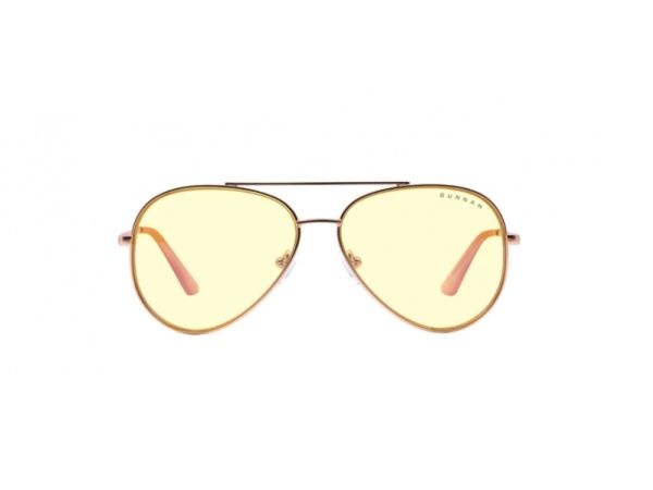 Gunnar Optiks Maverick, Unisex, Oval, Klassisk, Roseguld, Ravfarvet, 5,7 cm