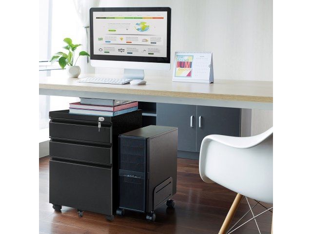 Maclean Mc-850 - Pedestal - Mobil - 3 Skuffer - Metal - Sort