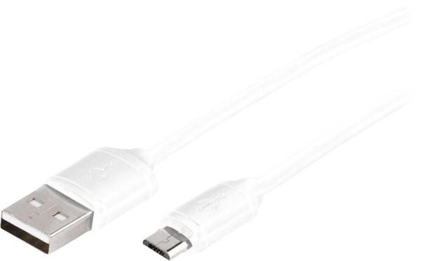 Vivanco VVITUSBMICUSBA10W, 1 m, USB A, Micro-USB B, USB 2.0, Hvid