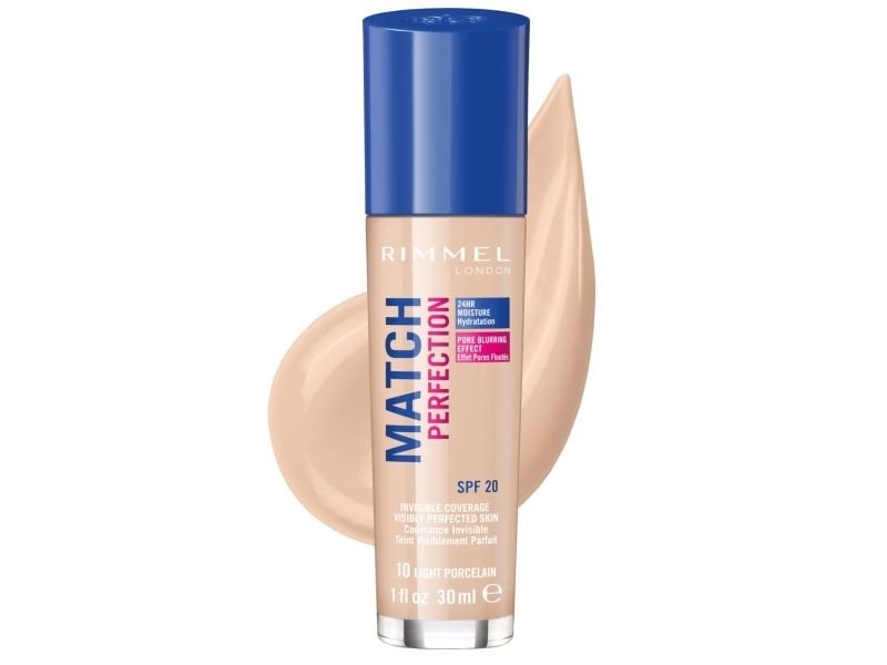 Rimmel Match Perfection Foundation, Light Porcelain 10- Cool, DBB098, Match Perfection Foundation shades 001-503 AQUA/WATER/EAU, CYCLOPENTASILOXANE, DICAPRYLYL ETHER,...