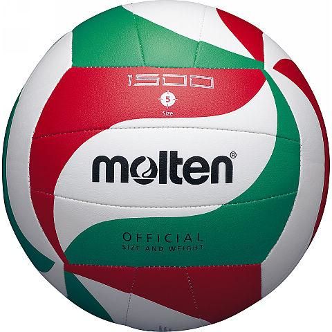Molten V5M1500, Weiß, Leder, Synthetisch, 18-panel ball, Innen & Außen, Red, Green, Black, Muster