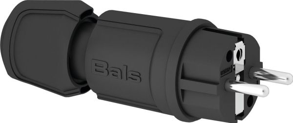 Stecker Rund Gerade Schuko Ip44 Schwarz