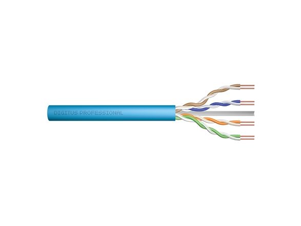 Digitus Professional Installation Cable - Bulkkabel - 305 M - Utp - Cat 6A - Ieee 802.5/Ieee 802.3 - Halogenfri, Stigtap - Lyseblå, Ral 5012