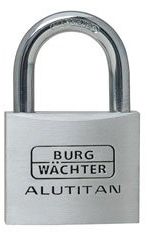 Burg-Wächter 770 Alutitan, Herkömmliches Vorhängeschloss, Tastensperre, Gleichschließung, Fahrrad, Koffer, Werkzeugkasten, Aluminium, Titan, Aluminiu