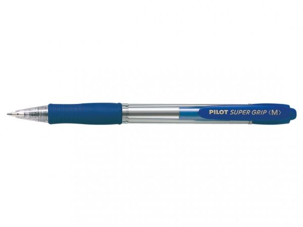 Pilot Super Grip Medium, Clips, Clip-On Udtrækkelig Kuglepen, Blå, 1 Stk, Mellem