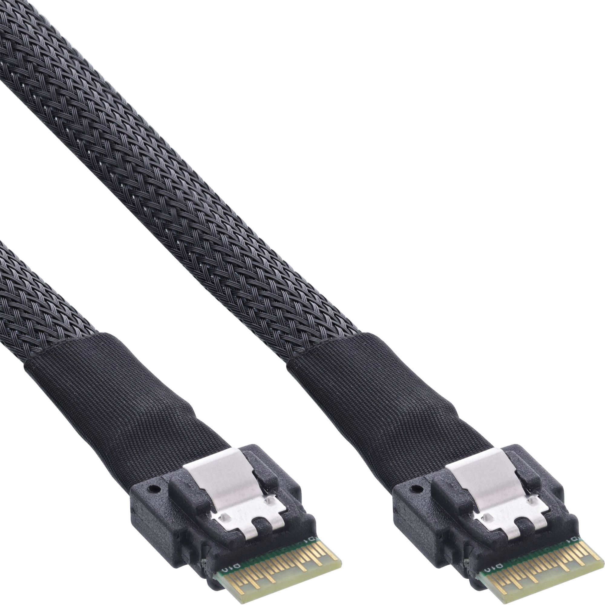Inline Slim Sas Kabel, Sff-8654 Zu Sff-8654, 24Gb/S, 1M, 1 M, Sff-8654, Sff-8654, Gerade, Gerade, 24 Gbit/S