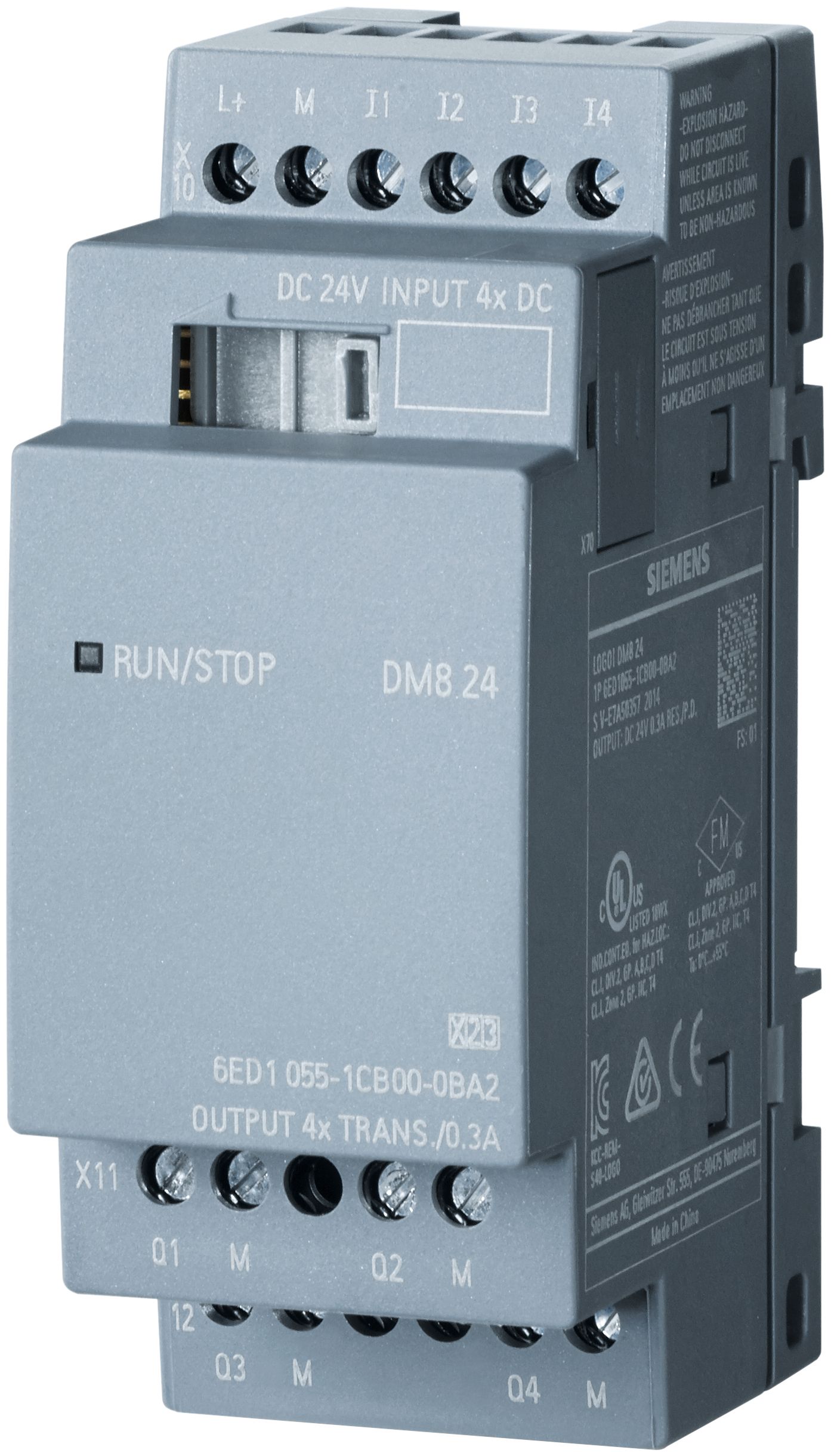 Siemens Logo! dm8 24 udvidelsesmodul, ps/i/o: 24v/24v/trans., 4 di/4 do