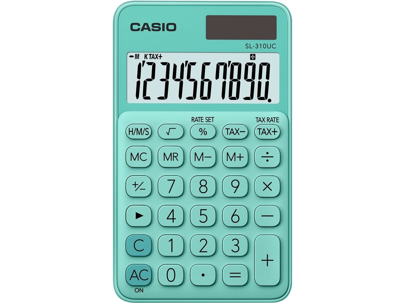 Casio Sl-310Uc-Gn, Lomme, Basis, 10 Cifre, 1 Linier, Batteri/Solar, Grøn