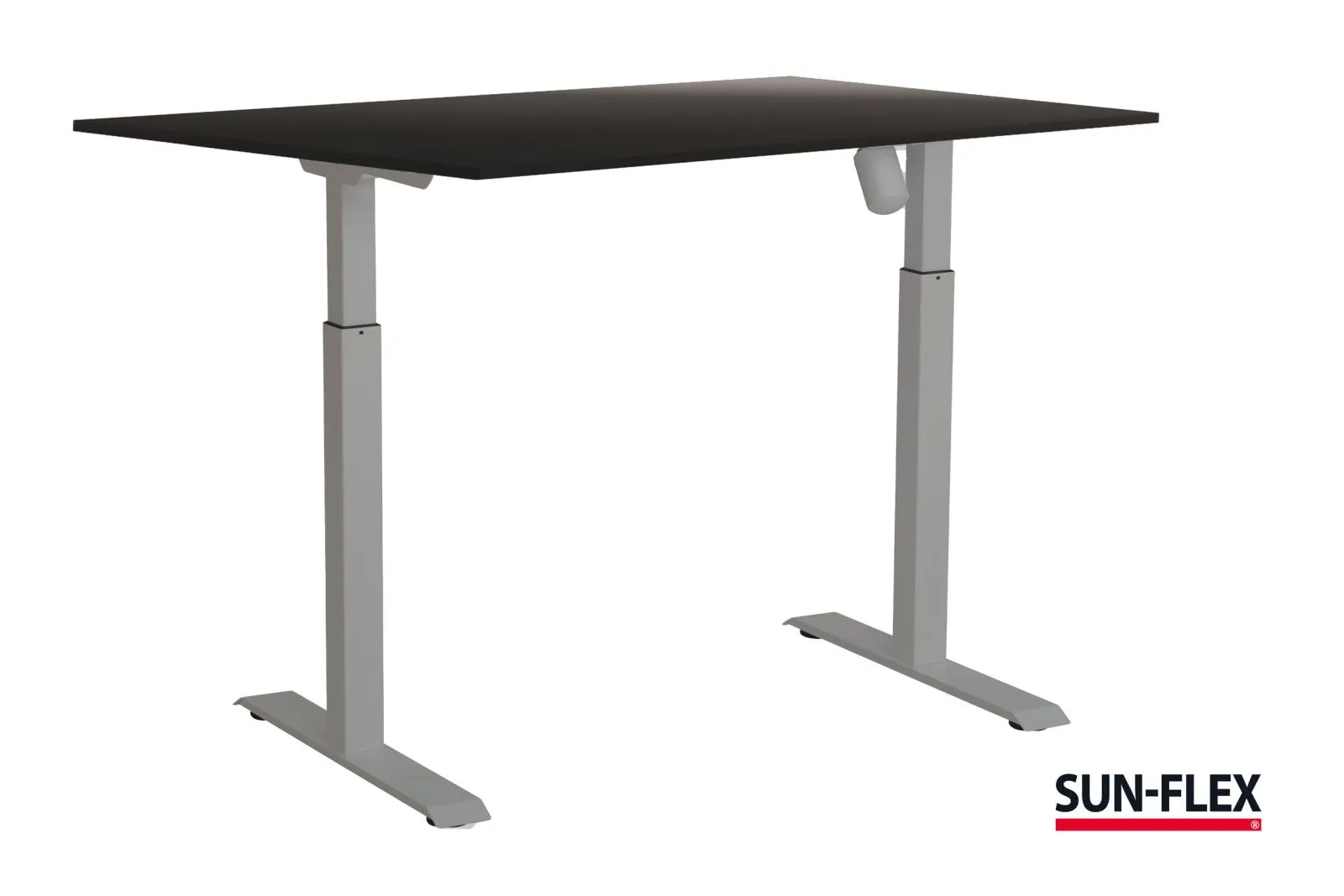 SUN-FLEX®EASYDESK ADAPT l, White Aluminium, Blacklaminate, 160*80 cm