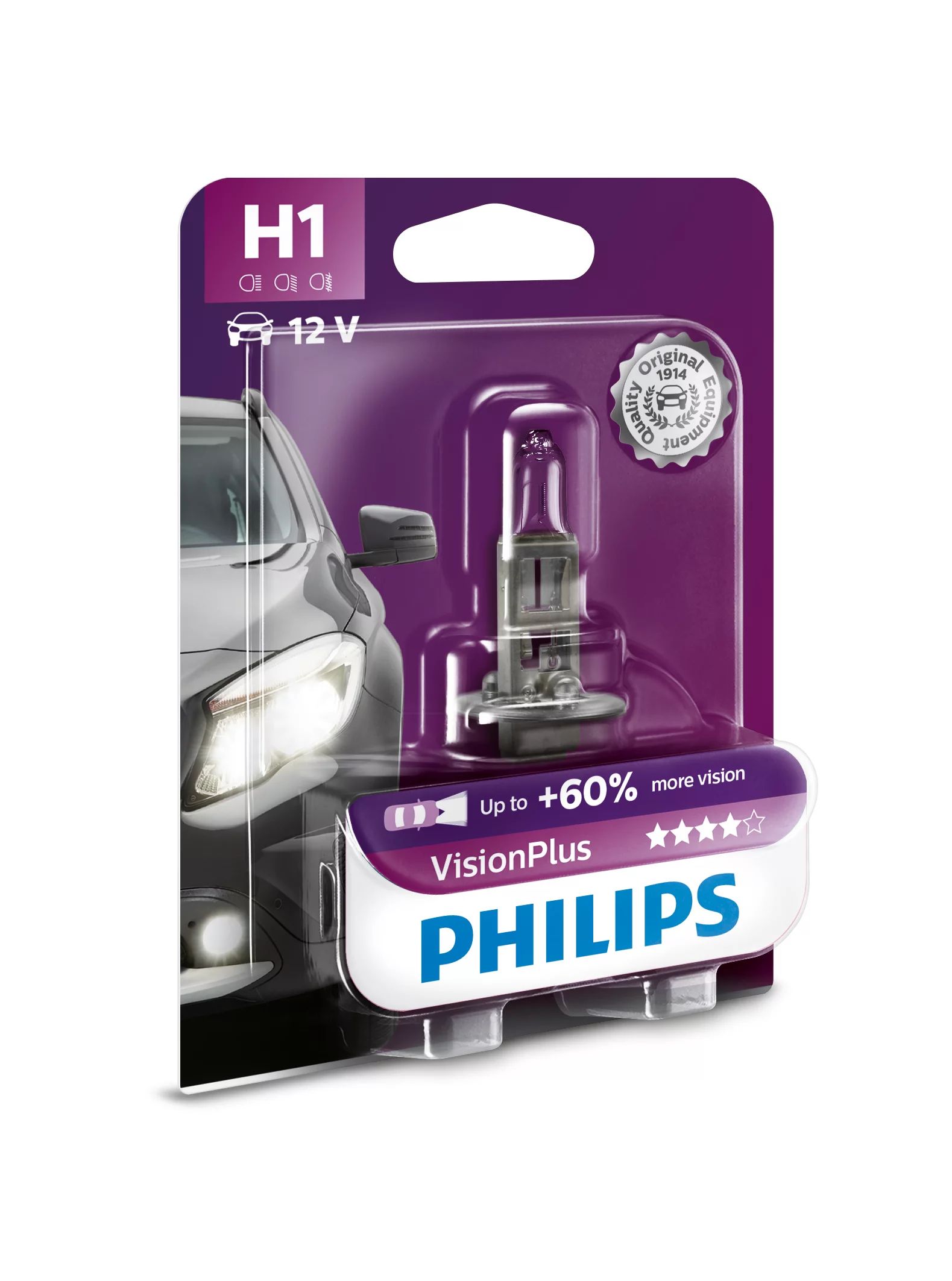 Philips Visionplus H1 55W 12V - 1 stk.