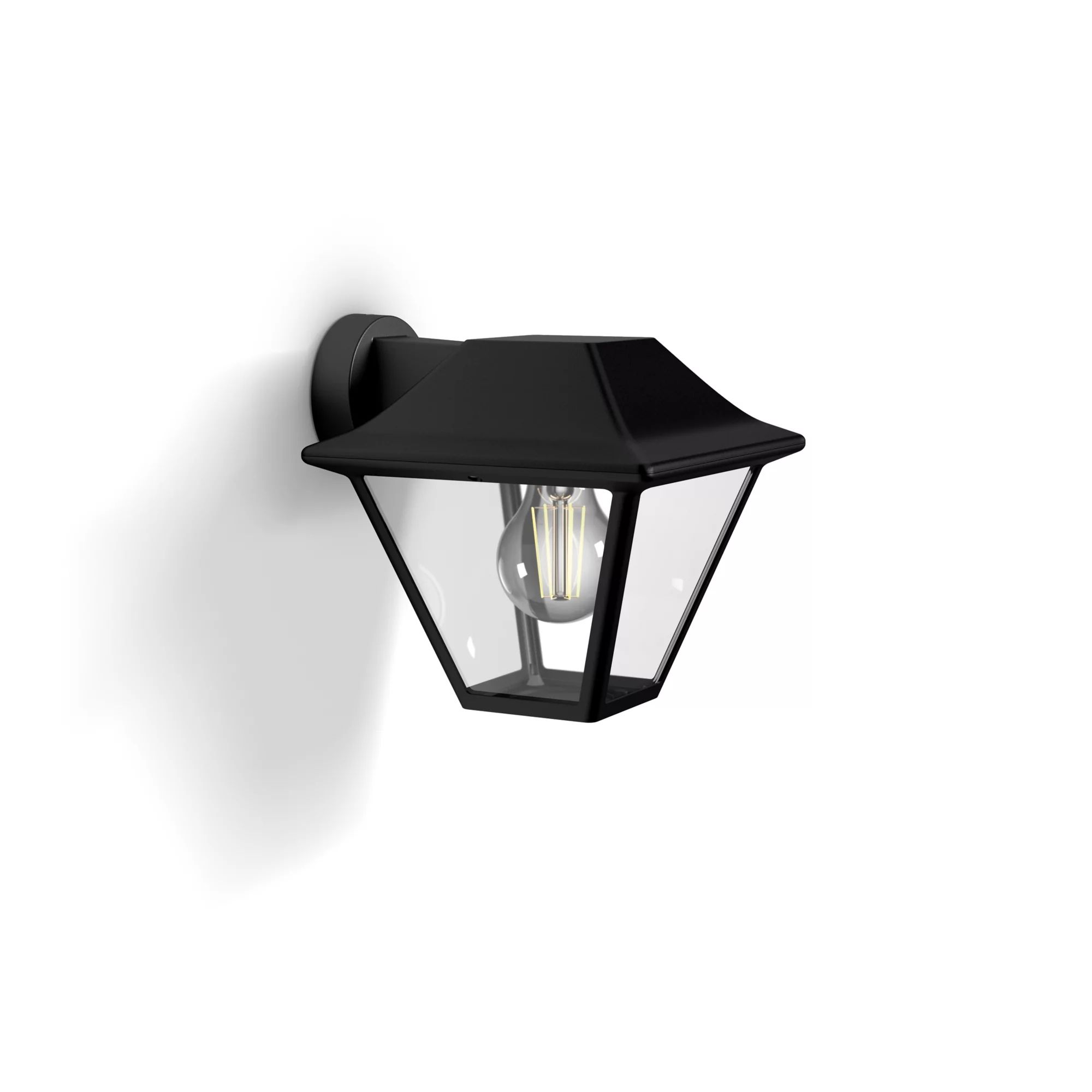 Philips myGarden Alpenglow Wandleuchte, 60 W, E27, ohne Leuchtmittel, Wandbeleuchtung für den Außenbereich, Schwarz, Metall, IP44, Terrasse, Garten, I - Bild 4