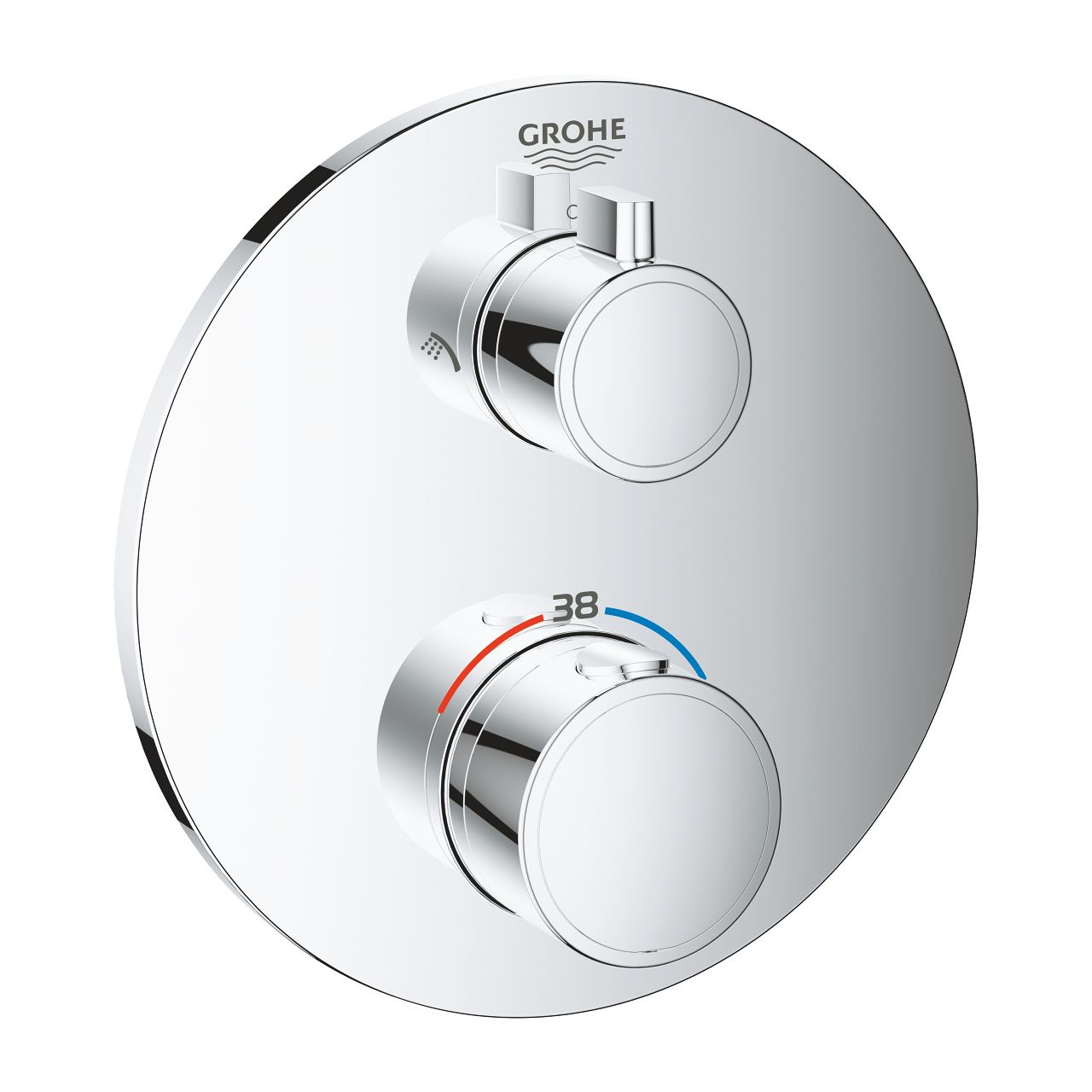 Grohe Grohtherm Forplade til Rapido SmartBox hovedbruser + håndbruser, krom