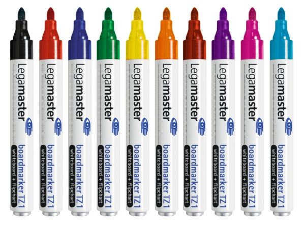 Whiteboardmarker Legamaster TZ1, rund, ass. farver - 10 stk./pakke