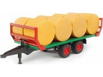 Bruder Bale Transport Trailer With 8 Round Bales Toy