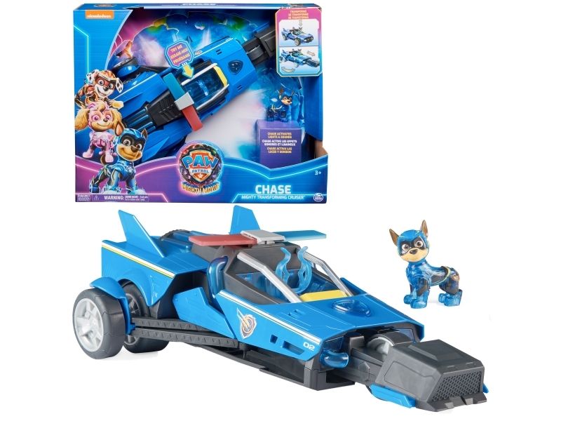 Paw Patrol Chase raketbil 40 cm, blå/sort, med Chase-figur