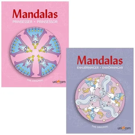 Mandalas målarböcker - Princesses &amp Unicorns - 2 st. | Skola & Hobby - Skolböcker & kalkylblad - Lösa ark och block | GameStuff