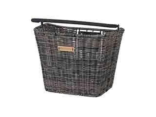 Basil Bremen Rattan Look Kf Rattan-Lenkerkorb + Basil Klickfix Adapter Plate Lenkerbefestigungssystem Abnehmbar (Keine Halterung) Naturbraun (Neu)