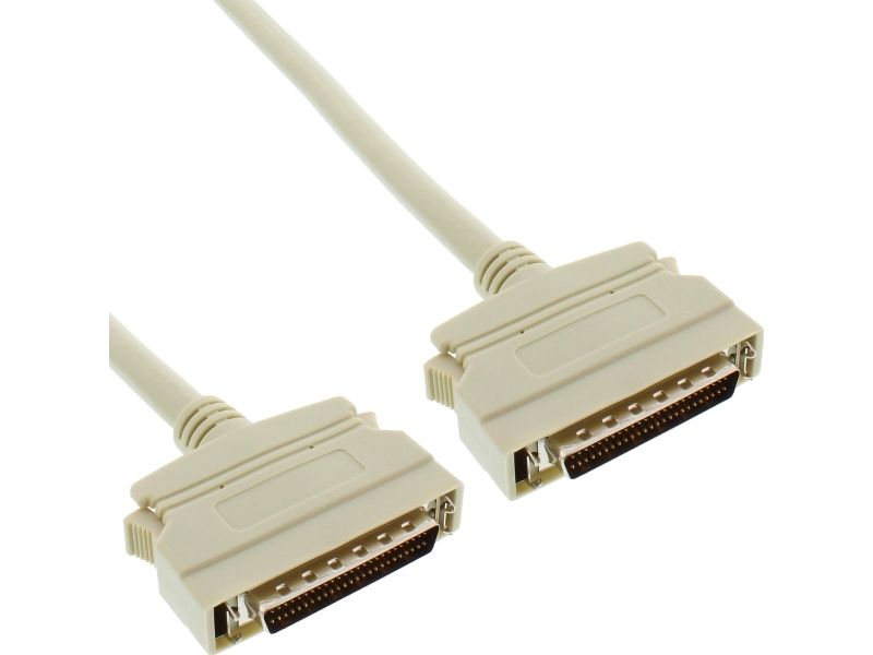 Inline Scsi Ii Kabel, 50Pol Mini Sub-D Stecker / Stecker, 1M, Beige, 1 M, 50-P, 50-P, Stecker/Buchse, Gold