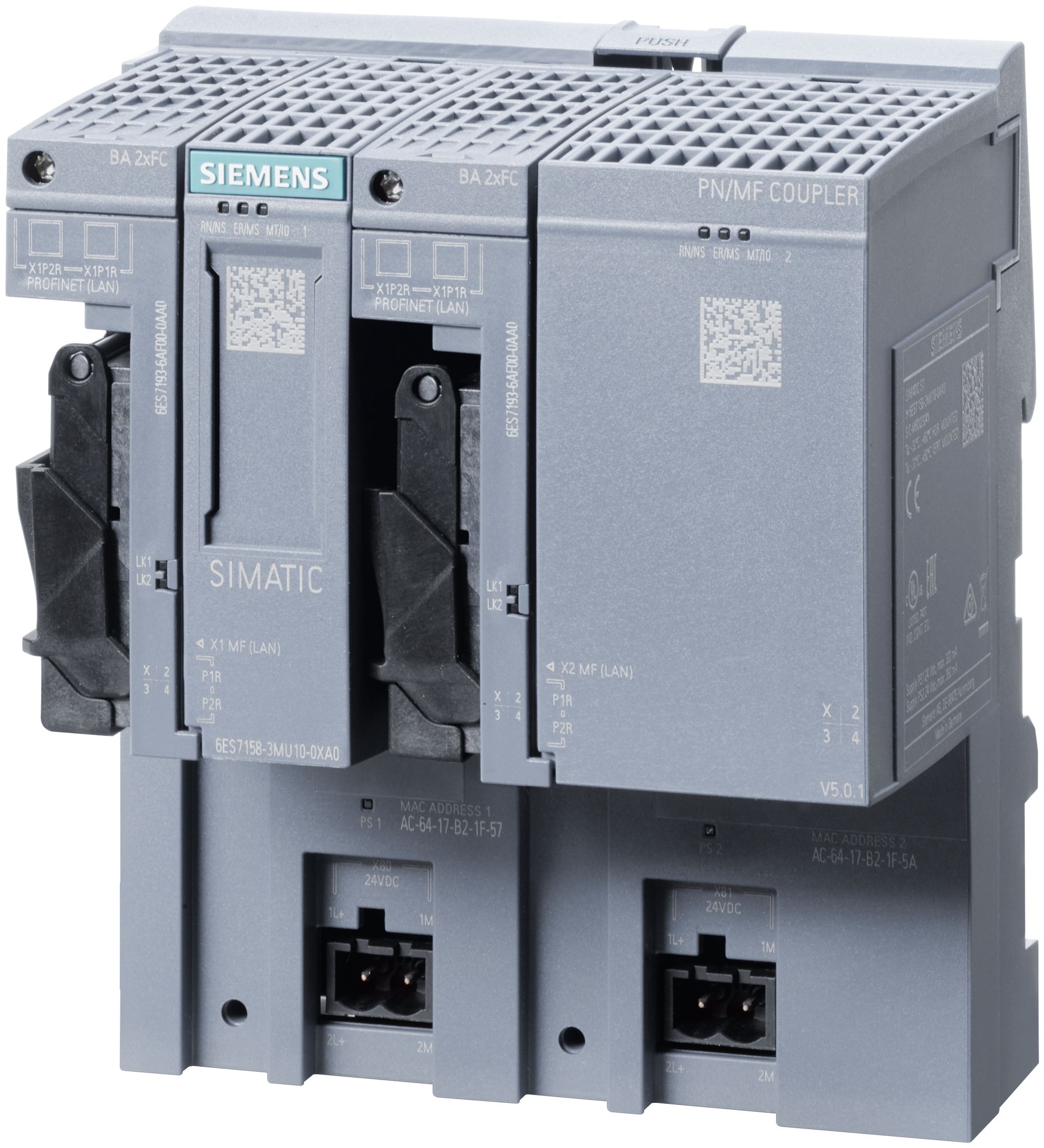 Siemens 6ES7158-3MU10-0XA0, IP20, 19.2-28.8 V, 117 mm, 258 g, 135 mm, 131 mm