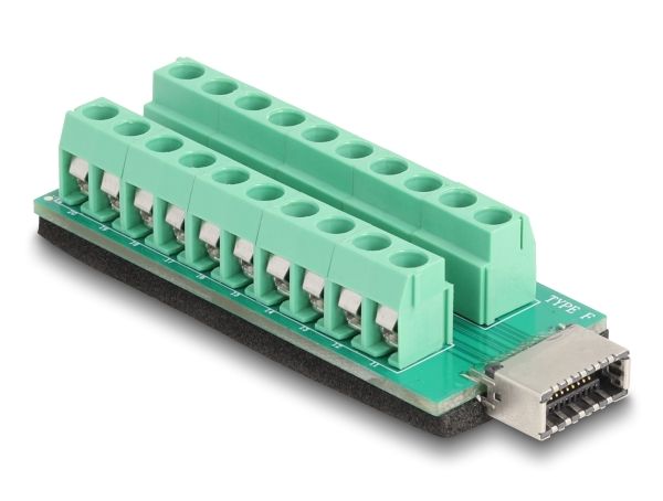 Delock 67189, Usb Type-E Key A, Terminal Block - 20 Pin, Schwarz, Grün