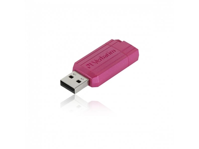 Verbatim PinStripe, 128 GB, USB Type-A, 2.0, 12 MB/s, Glide, Lyserød