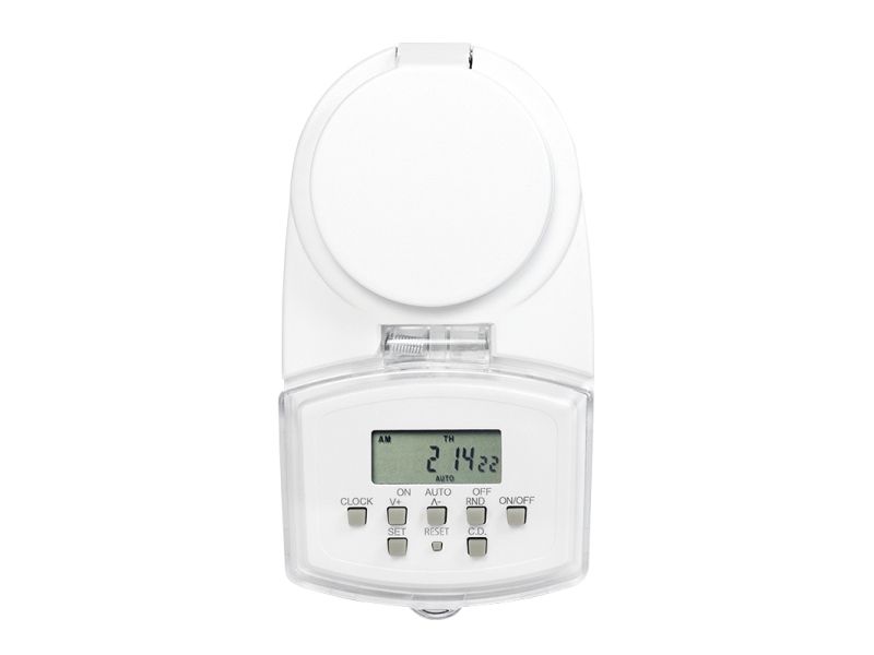 LogiLink ET0008, Daglig/ugentlig timer, Hvid, Digital, LED, Knapper, IP44