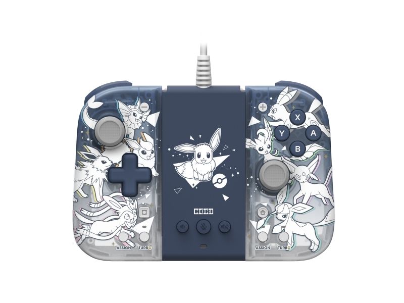 Hori Split Pad Compact Eevee Evolutions, Gamepad, Nintendo Switch, D-Pad, Turbo-Taste, Kabelgebunden, Blau, Weiß, Kabel