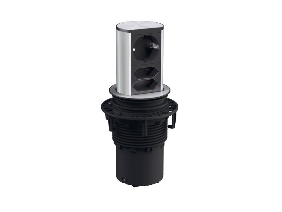 Bachmann Elevator - Stikkontakt - Ac 250 V - Udgangsstik: 3 - 2 M Ledning - Tyskland - Sort, Aluminium