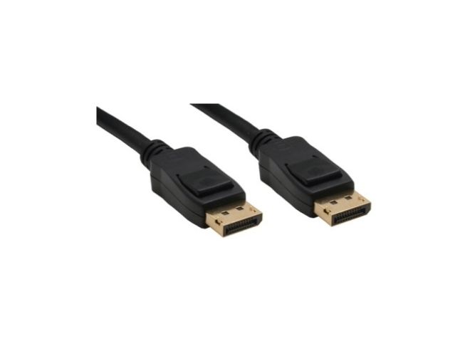 Inline Displayport Kabel, Schwarz, Vergoldete Kontakte, 1,5M, 1,5 M, Displayport, Displayport, Schwarz, Gold, Stecker/Stecker