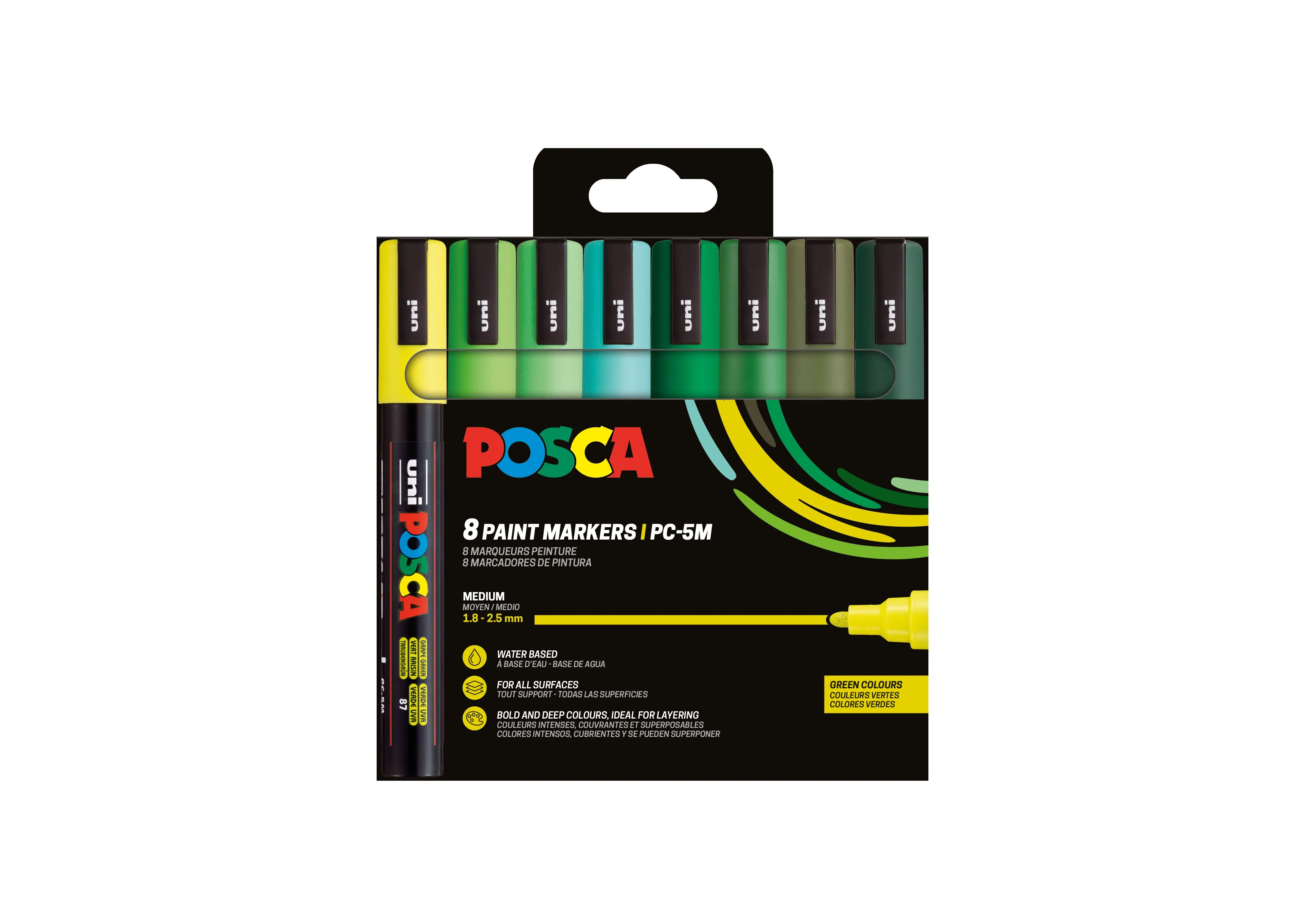Paintmarker POSCA PC-5M 8 stk. Green Colours