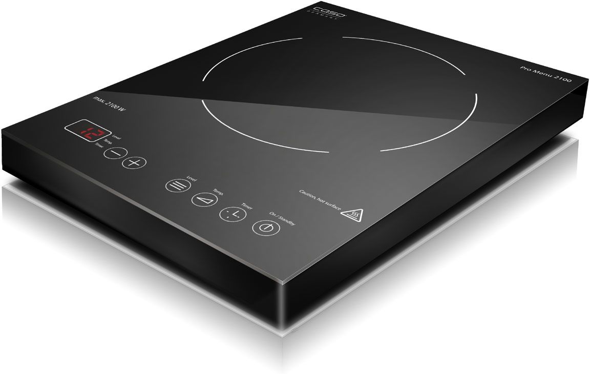 Caso Pro Menu 2100, Sort, Bordplade, Zone induktionskogeplade, Keramisk, 1 zone(s), 1 zone(s)
