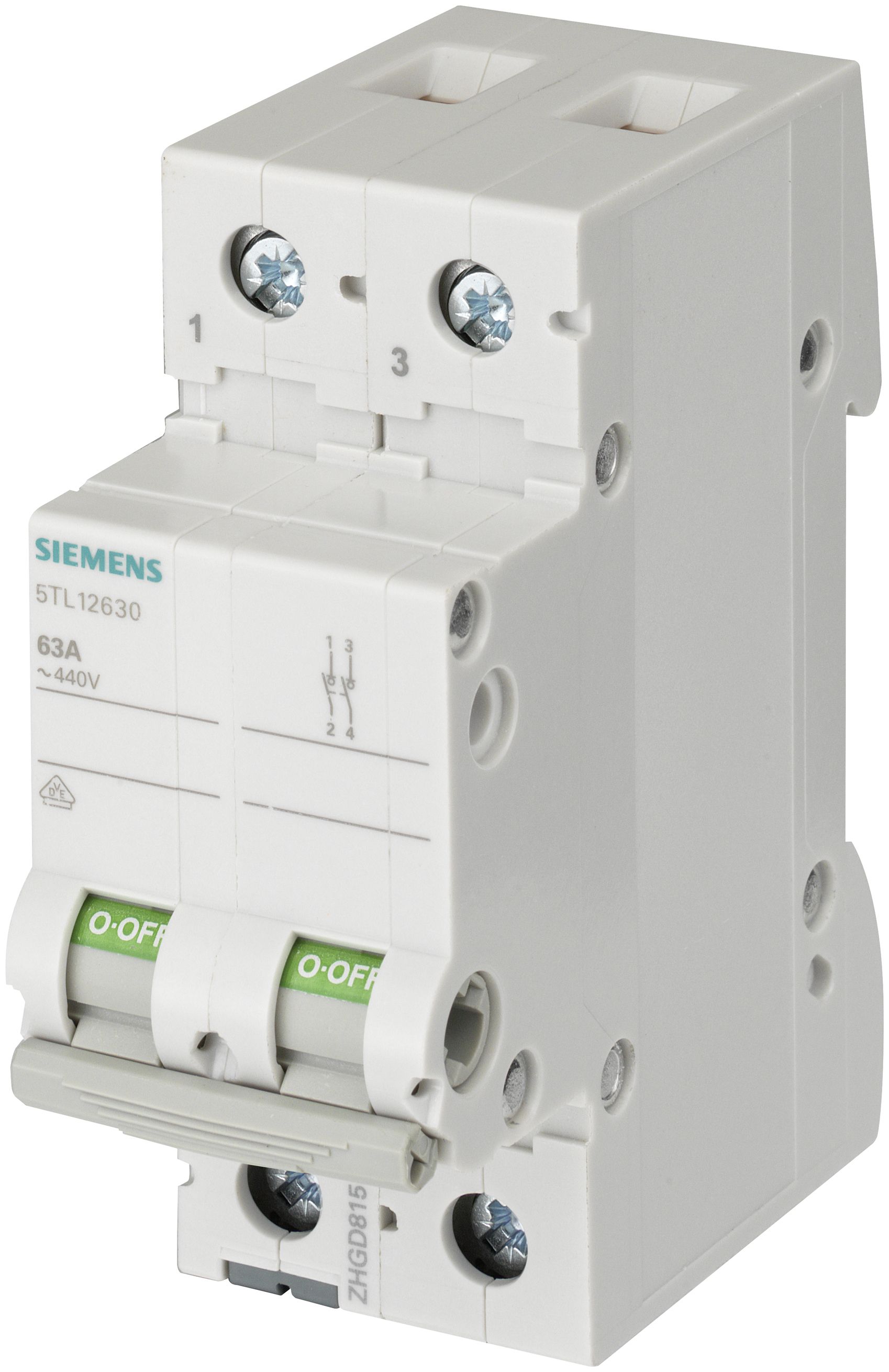Afbryder Grå 32 A 2 X Sluttekontakt Siemens 5Tl12320